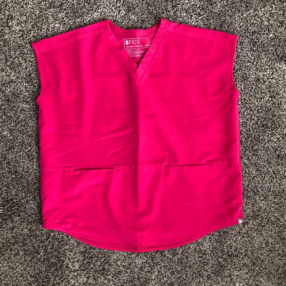 Figs Shocking Pink Scrub Top